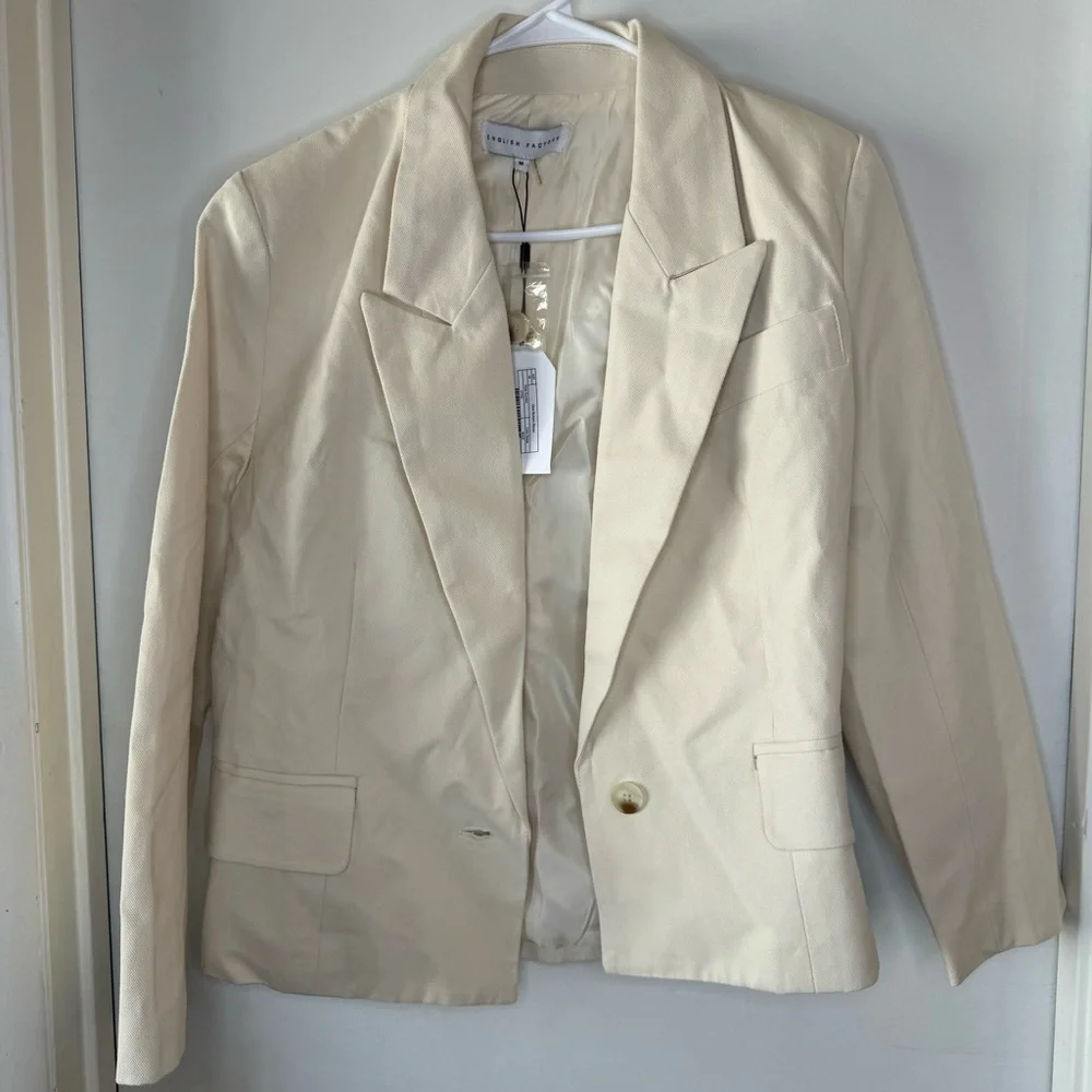 English Factory One Button Beige Blazer